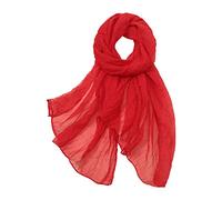 Generisch 2025 - Mujeres Verano Casual Colorido Multicolor Color Sólido Gasa Delgada Bufanda de Seda Regular Delgada Sombreros Sombreros Pañuelos de Pintura de Seda Conjunto, rojo, talla única