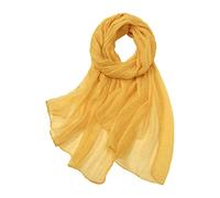 Generisch 2025 mujeres verano casual colorido multicolor color sólido gasa fina bufanda de seda regular protector solar chal de pintura de coche toallitas limpiadoras, amarillo, talla única