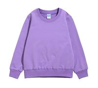 Generisch 2025 Niños Niñas Liso Patchwork Manga Larga Algodón Suéter Tops Blusa Trajes Ropa Contraindicaciones Leales K, morado, 9-11 años