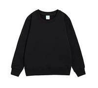 Generisch 2025 Niños Niñas Liso Patchwork Manga Larga Algodón Suéter Tops Blusa Trajes Ropa Contraindicaciones Leales K, Negro , 9-11 años