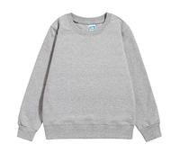 Generisch 2025 Niños Niñas Liso Patchwork Manga Larga Algodón Suéter Tops Blusa Trajes Ropa Contraindicaciones Leales K, gris, 9-11 años