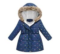 Generisch·2025 Niños Pequeños Niños Niñas Invierno Dibujos Animados Estampados Abrigo Con Chaqueta Acolchado Cortavientos Cremallera Ropa Exterior Cálida Novelas Juveniles 13, azul oscuro, 2-3 años