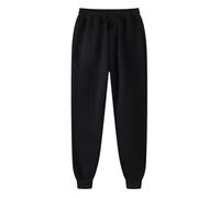 Generisch -2025 Pantalones casuales de hombre con cordón de conexión para hombre Pantalones de chándal con color sólido Pantalones de mujer Negro 7/8, Negro , XL