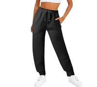 Generisch _2025 Pantalones para mujer Daily Home Outdoor con cintura elástica, bolsillos laterales, pantalones de entrenamiento informales, ropa de trabajo, pantalones de medicina para mujer, Negro