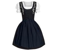 Generisch 2025: para mujer de talla grande con escote cuadrado delantal Oktoberfest disfraz de niña de cerveza disfraz de talla grande disfraces de cosplay para mujeres, azul oscuro, XL