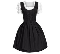 Generisch 2025: para mujer de talla grande con escote cuadrado delantal Oktoberfest disfraz de niña de cerveza disfraz de talla grande disfraces de cosplay para mujeres, gris, 4XL