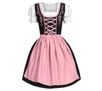 Generisch 2025: para mujer de talla grande con escote cuadrado delantal Oktoberfest disfraz de niña de cerveza disfraz de talla grande disfraces de cosplay para mujeres, Rosa., M