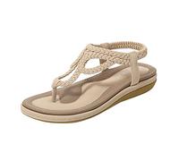 Generisch 2025 Para Zapatos de Mujer Sandalias Moda Verano Correa Hebilla Sandalias Zapatos Cuñas Mujer Zapatos Osaka, beige, 38 EU