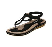 Generisch 2025 Para Zapatos de Mujer Sandalias Moda Verano Correa Hebilla Sandalias Zapatos Cuñas Mujer Zapatos Osaka, Negro , 41 EU