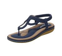 Generisch 2025 Para Zapatos de Mujer Sandalias Moda Verano Correa Hebilla Sandalias Zapatos Cuñas Mujer Zapatos Osaka, azul, 38 EU