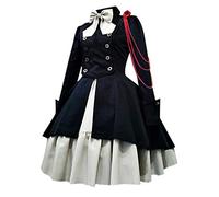 Generisch 2025 Patchwork Moda Princesa Collar - Vestido de Mujer Corte de Mujer Su Disfraz de Cosplay Falsificador (Negro XL)
