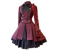 Generisch 2025 Patchwork Moda Princesa Collar - Vestido de Mujer Corte de Mujer Su Falsificador Cosplay Disfraz (XXXXXL)