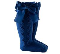 Generisch 2025 Princesa Niños Sólidos Niñas Calcetines Altos por la Rodilla Medias Bebé Cuidado del Bebé Calcetines 6 Meses, azul, 3-18 meses