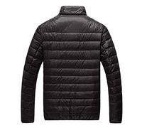 Generisch 2025 Ropa de invierno para hombre con cremallera clásica abrigo de patrón de pan para hombre una línea, Negro , 3XL