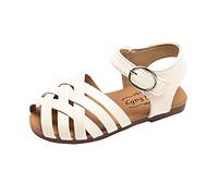 Generisch 2025 Sandalias de Verano Niñas Niños Niña Sandalia Niños Soft Soles Princesa Sandalias con Playa Antideslizante Sandalia Infantil 24, Blanco, 26 EU