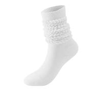 Generisch 2025, Slouch Calcetines Mujer Muslo Alto Botas Calcetines Suave Scrunch Calcetines Mujer, Blanco, talla única