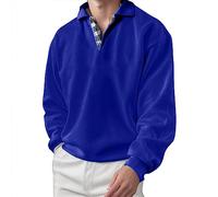 Generisch 2025 Sudadera con Capucha a Cuadros de Manga Larga Cuello Reversible -Sweatshirt Blusa Libre Salvaje, BU1, XL