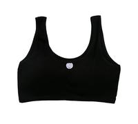 Generisch 2025 Sujetador Crop Top para Niñas Sin Costuras Sujetador Deportivo Entrenamiento Blanco Adolescente Sujetador Camisola Estilo Ligero Sin Costuras Niños Calzoncillos Niñas 140, Negro , XL