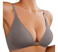 Generisch 2025 - Sujetadores con cierre frontal para mujer, sin aros, escote profundo, cuello en V profundo, bralette acolchado, sin costuras, sujetador cómodo con sujeción Vestido de maternidad