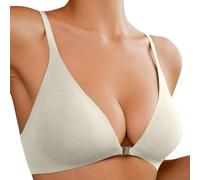 Generisch 2025 - Sujetadores con cierre frontal para mujer, sin aros, escote profundo, cuello en V profundo, bralette acolchado, sin costuras, sujetador cómodo con sujeción Vestido de maternidad
