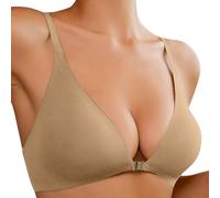 Generisch 2025 - Sujetadores con cierre frontal para mujer, sin aros, escote profundo, cuello en V profundo, bralette acolchado, sin costuras, sujetador cómodo con sujeción Vestido de maternidad