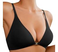 Generisch 2025 - Sujetadores con cierre frontal para mujer, sin aros, escote profundo, cuello en V profundo, bralette acolchado, sin costuras, sujetador cómodo con sujeción Vestido de maternidad