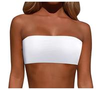 Generisch 2025 Top de bikini sin tirantes para mujer, parte superior de bikini bandeau, parte superior de natación, parte superior de baño, blusa, correa de hombro desmontable, sin vientre, para mujer