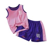 Generisch 2025 - Traje de manga corta para niño de verano traje deportivo de secado rápido para niñas, camiseta de baloncesto + pantalones cortos, traje de fútbol, 2 juegos de camiseta nacional