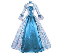 Generisch 2025 Vestido midi para mujer de talla grande a la moda de estilo gótico cruzado manga larga acampanado vestido de fiesta Eri Cosplay disfraz de mi héroe academia (azul cielo M)