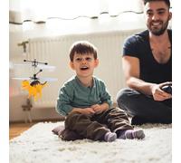 Generisch 2026 Avión de dinosaurio teledirigido con reconocimiento de gestos, avión de dinosaurio con carga USB, juguete volador para niños (amarillo, 16,5 x 13 cm)