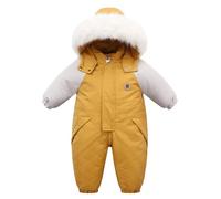 Generisch 2026 Bebé Niños Niñas Invierno Espesar Con Abrigo Chaqueta Traje de Nieve Niño a Prueba de Viento Cálido Mono Outwear Nieve Vestir, amarillo, 2-3 años