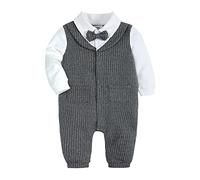 Generisch 2026 Bebé Recién Nacido Algodón Pajarita Caballero Manga Larga Mameluco Conjunto Ropa, D, 12-18 meses