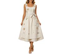 Generisch 2026 Beef Festival Vestido de Fiesta de la Cerveza con Cinturón Adelgazante para Mujer Vestido Largo sin Mangas Estilo Artista Elegante Ropa de Fiesta para Juegos Medievales de Caballeros