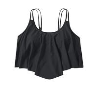 Generisch 2026 Bikini Mujer Conjunto de Bikini para Mujer Tops de Bikini Cobertura Completa Tankini Top de Doble Capa Sujetador de Natación con Volantes Tops de Traje de Baño con Volantes, Negro