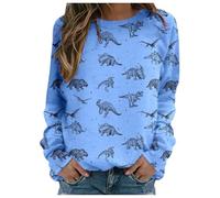 Generisch 2026 Blusa para mujer con bonito diseño de dinosaurio, camiseta divertida para el tiempo libre, uso diario, tela de algodón cómoda, corte de moda, sin idea de regalo ideal para amantes de