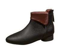 Generisch 2026 Botas cortas para mujer Modelos con cremallera Botas de moda Botas de moda versátiles de cabeza redonda para mujer, Negro , 38 EU