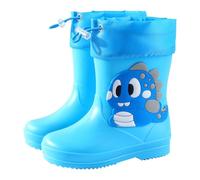 Generisch 2026 Botas de lluvia para niños Colección infantil Botines de caña ajustables para actividades al aire libre Zapatos de juego cómodos para niños pequeños de entre dos nueve años, azul, 23 EU