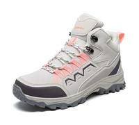 Generisch 2026 Botas de senderismo de piel de caña alta de moda para zapatillas de senderismo al aire libre para parejas y aventuras de carrera, Rosa., 37 EU