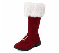 Generisch 2026 Botines hasta la pantorrilla, Moda de invierno para parejas, Botines con correa de gamuza, Pantuflas cómodas, Zapatos de vacaciones y casuales, rojo, 38 EU