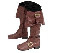 Generisch 2026 Botines Mujer Botas de Hombre de Media Media Media Altura Detalle de Hebilla de Cuero Diseño Plegable Retro Botas Casual Cómodas para Hombres Suela Resistente, café, 44 EU