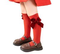 Generisch 2026 Calcetines de Navidad de Invierno para Niñas Calcetines de Tubo Medio a Rayas Calcetines de Año Nuevo Calcetines Rojos Happy Combed Pile Calcetines, rojo, 3-12 Jahre