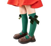 Generisch 2026 Calcetines de Navidad de Invierno para Niñas Calcetines de Tubo Medio a Rayas Calcetines de Año Nuevo Calcetines Rojos Happy Combed Pile Calcetines, verde, 3-12 Jahre