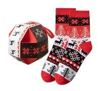 Generisch 2026 Calcetines navideños de invierno para mujer, calcetines navideños casuales estilo cartón estampado media pantorrilla calcetines mujer, Negro , talla única