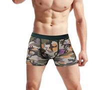 Generisch 2026 Calzoncillos Boxer Hombres Clásicos Impreso Cuadrado Calzoncillos con Bajo para Hombre, Verde militar., 3XL