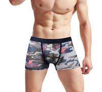 Generisch 2026 Calzoncillos Boxer Hombres Clásicos Impreso Cuadrado Calzoncillos con Bajo para Hombre, azul claro, L
