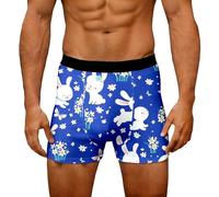Generisch 2026 Calzoncillos bóxer para hombre con estampado de Pascua - Ropa interior cómoda con diseño navideño para uso diario, azul, XXL