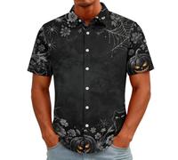 Generisch 2026 Camisa de verano estampada con botones de manga corta para hombre de corte regular camisa de playa