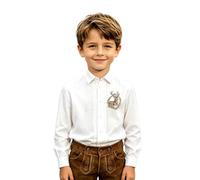 Generisch 2026 Camisa festiva con botones para alegre pero elegante, para ocasiones especiales y para el día a día, marrón, 4-5 años
