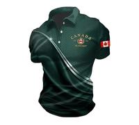 Generisch 2026 Camiseta de manga corta para hombre del Día de Canadá Ropa Patriótica Casual Top de Verano con Estampado de Bandera para Actividades de ocio, verde, 4XL