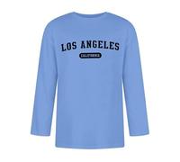 Generisch 2026 Camiseta para hombre con mangas 3/4 letras nombres de ciudades cómodo cuello redondo ajuste de color sólido camisetas tops, azul claro, XL
